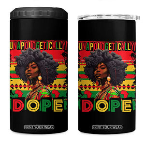 Black Women Unapologetically Dope 4 in 1 Can Cooler Tumbler Juneteenth Black History TS10 One Size: 16 oz Black Print Your Wear