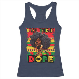 Black Women Unapologetically Dope Racerback Tank Top Juneteenth Black History TS10 Navy Print Your Wear