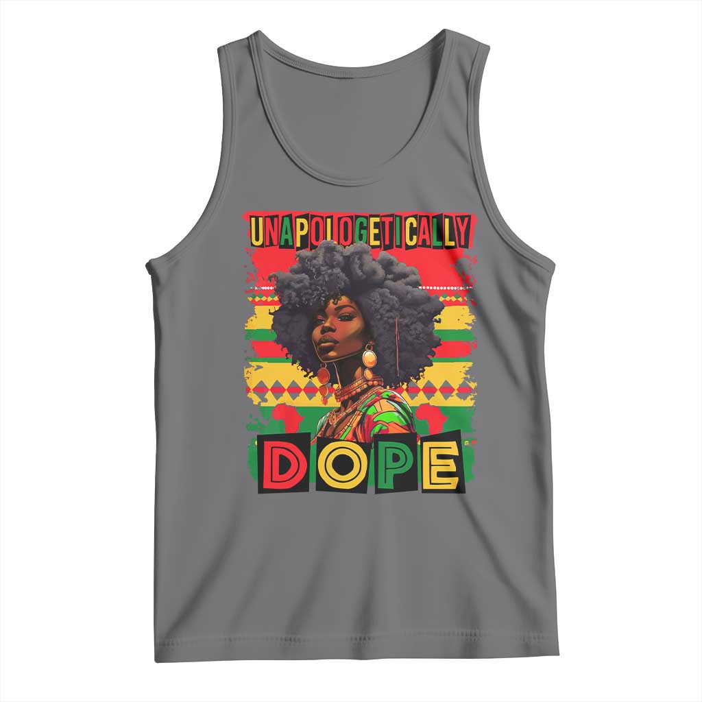 Black Women Unapologetically Dope Tank Top Juneteenth Black History TS10 Black Heather Print Your Wear