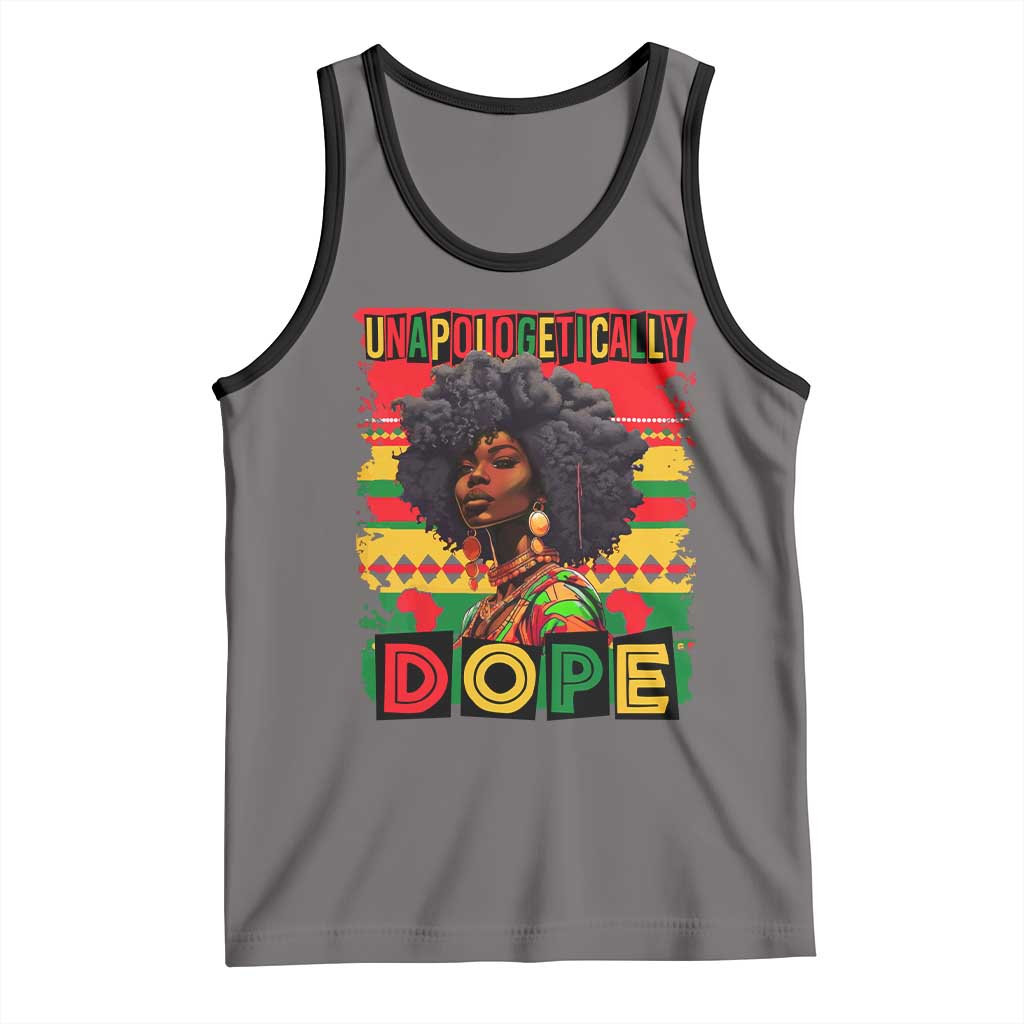 Black Women Unapologetically Dope Tank Top Juneteenth Black History TS10 Deep Heather Black Print Your Wear