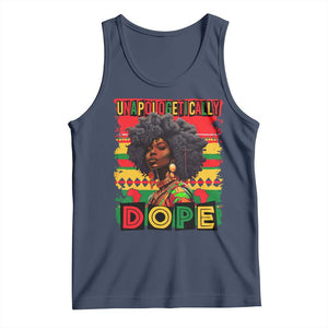 Black Women Unapologetically Dope Tank Top Juneteenth Black History TS10 Navy Print Your Wear
