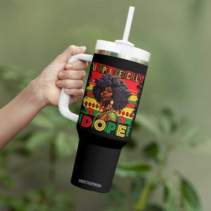 Black Women Unapologetically Dope Tumbler With Handle Juneteenth Black History TS10 Print Your Wear