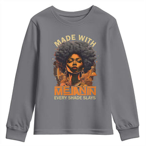 Black Women Youth Sweatshirt Melanin Juneteenth Black History TS10 Charcoal Print Your Wear