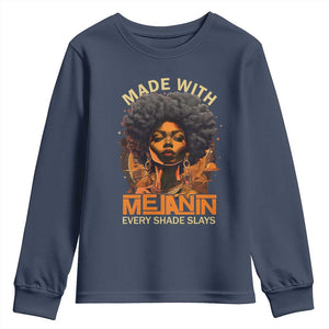 Black Women Youth Sweatshirt Melanin Juneteenth Black History TS10 Navy Print Your Wear