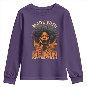 Black Women Youth Sweatshirt Melanin Juneteenth Black History TS10 Purple Print Your Wear