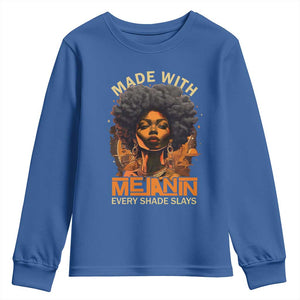 Black Women Youth Sweatshirt Melanin Juneteenth Black History TS10 Royal Blue Print Your Wear