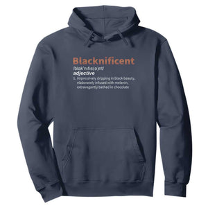 Blacknificient Definition Hoodie Black History African Roots African American TS10 Navy Print Your Wear