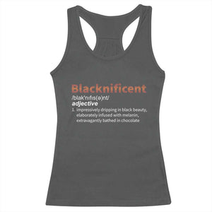 Blacknificient Definition Racerback Tank Top Black History African Roots African American TS10 Dark Heather Print Your Wear