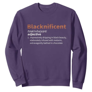 Blacknificient Definition Sweatshirt Black History African Roots African American TS10 Purple Print Your Wear