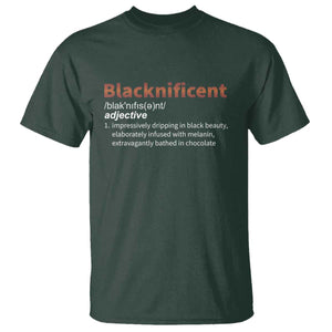 Blacknificient Definition T Shirt Black History African Roots African American TS10 Dark Forest Green Print Your Wear