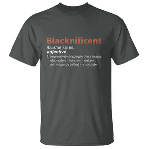 Blacknificient Definition T Shirt Black History African Roots African American TS10 Dark Heather Print Your Wear