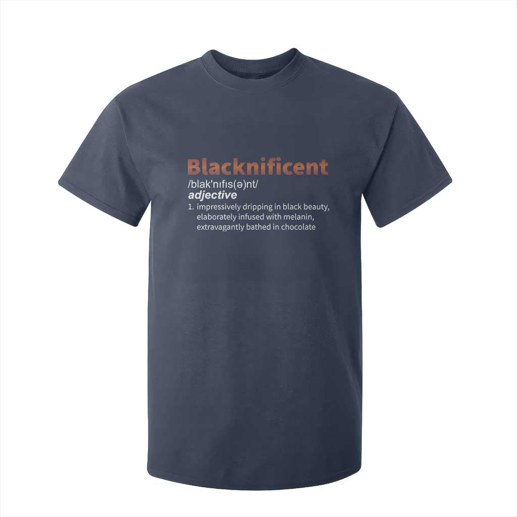 Blacknificient Definition T Shirt For Kid Black History African Roots African American TS10 Navy Print Your Wear