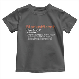 Blacknificient Definition Toddler T Shirt Black History African Roots African American TS10 Dark Heather Print Your Wear