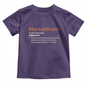 Blacknificient Definition Toddler T Shirt Black History African Roots African American TS10 Purple Print Your Wear