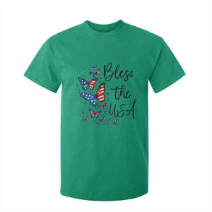 Bless The USA 4th of July T Shirt For Kid Patriotic American Flag Butterfly Independence Day TS11 Irish Green Print Your Wear