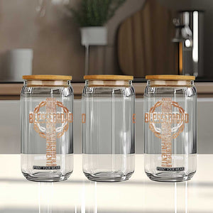 Blessed Dad Christian Glass Can Religious Cross Fathers Day TS11 Print Your Wear