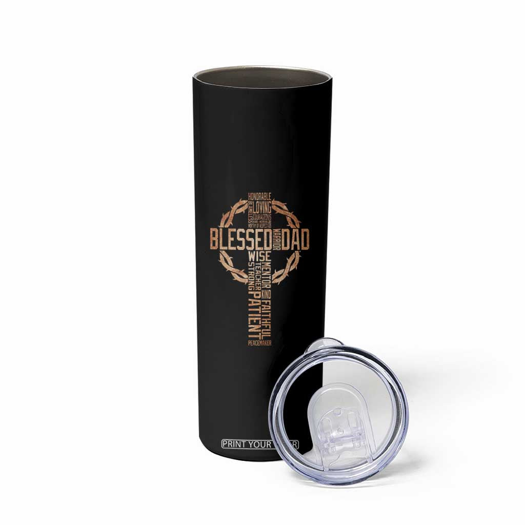 Blessed Dad Christian Skinny Tumbler Religious Cross Fathers Day TS11 Print Your Wear