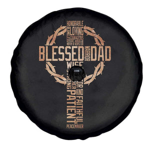 Blessed Dad Christian Spare Tire Cover Religious Cross Fathers Day TS11 Print Your Wear