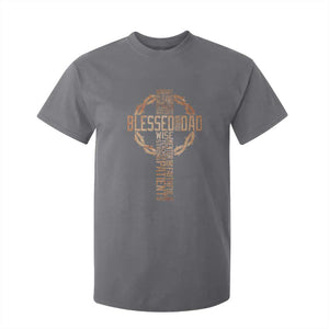 Blessed Dad Christian T Shirt For Kid Religious Cross Fathers Day TS11 Charcoal Print Your Wear