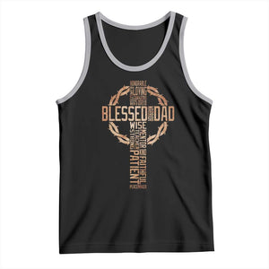 Blessed Dad Christian Tank Top Religious Cross Fathers Day TS11 Black Athletic Heather Print Your Wear