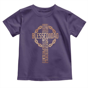 Blessed Dad Christian Toddler T Shirt Religious Cross Fathers Day TS11 Purple Print Your Wear