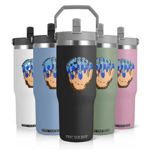 Blue Ice Cream Cone Baseball Glove Drip Flip Straw Tumbler TS02 Print Your Wear