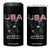 Bold Patriotic American Eagle 4 in 1 Can Cooler Tumbler Land of the Free Home of the Brave Est 1776 TS02 One Size: 16 oz Black Print Your Wear