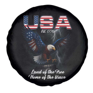 Bold Patriotic American Eagle Spare Tire Cover Land of the Free Home of the Brave Est 1776 TS02 Print Your Wear