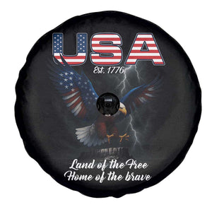 Bold Patriotic American Eagle Spare Tire Cover Land of the Free Home of the Brave Est 1776 TS02 Print Your Wear