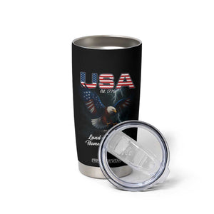 Bold Patriotic American Eagle Tumbler Cup Land of the Free Home of the Brave Est 1776 TS02 Print Your Wear