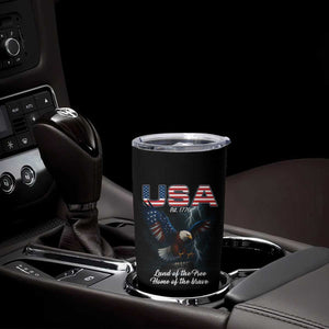 Bold Patriotic American Eagle Tumbler Cup Land of the Free Home of the Brave Est 1776 TS02 Print Your Wear