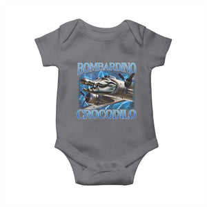 Bombardino Crocodilo Baby Onesie Internet Memes Italian Brainrot TS10 Charcoal Print Your Wear