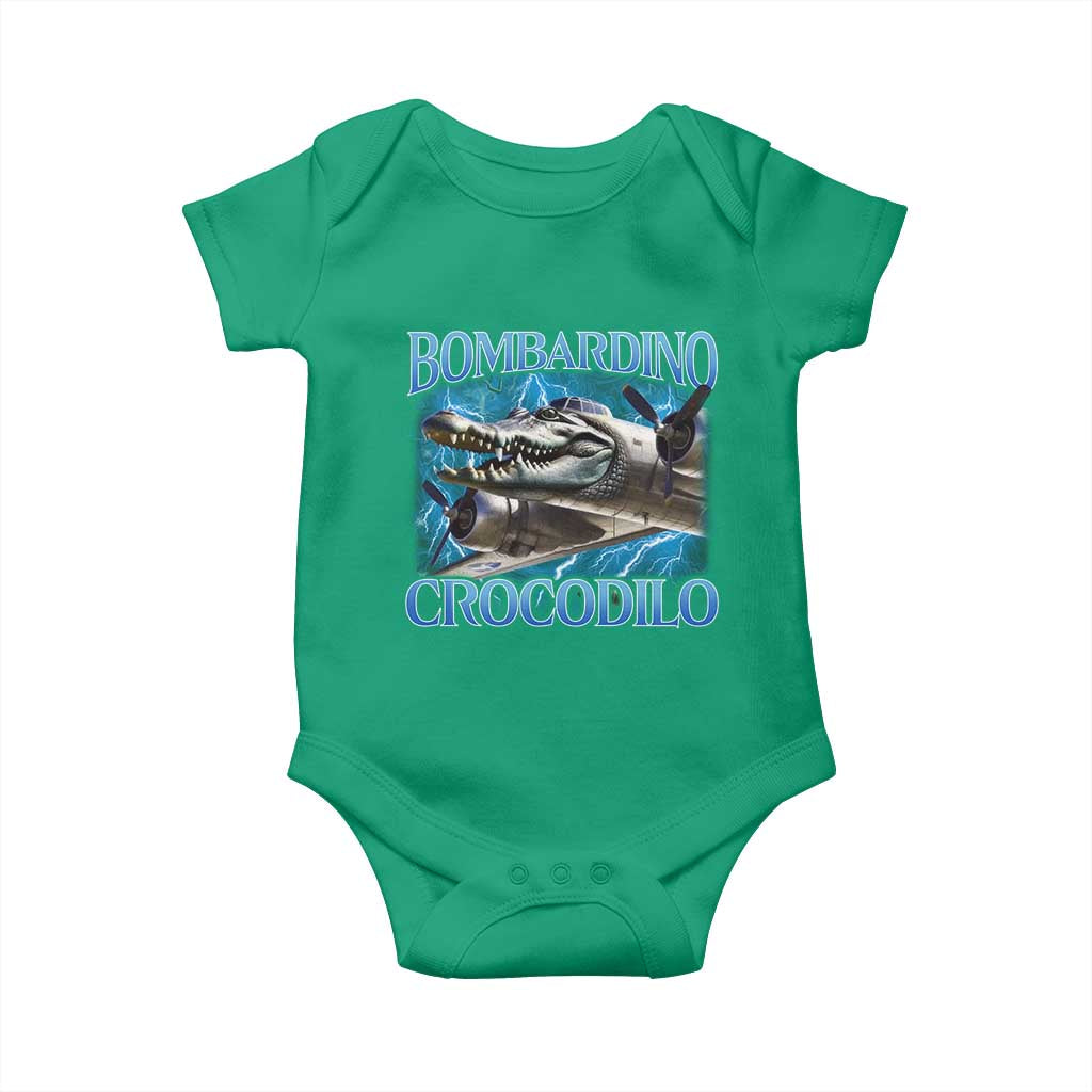 Bombardino Crocodilo Baby Onesie Internet Memes Italian Brainrot TS10 Irish Green Print Your Wear