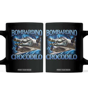 Bombardino Crocodilo Coffee Mug Internet Memes Italian Brainrot TS10 Black Print Your Wear
