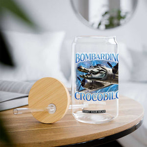Bombardino Crocodilo Glass Can Internet Memes Italian Brainrot TS10 Print Your Wear