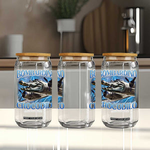 Bombardino Crocodilo Glass Can Internet Memes Italian Brainrot TS10 Print Your Wear
