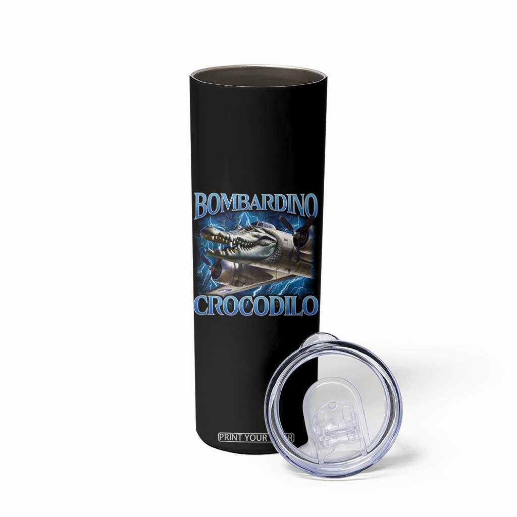Bombardino Crocodilo Skinny Tumbler Internet Memes Italian Brainrot TS10 Print Your Wear