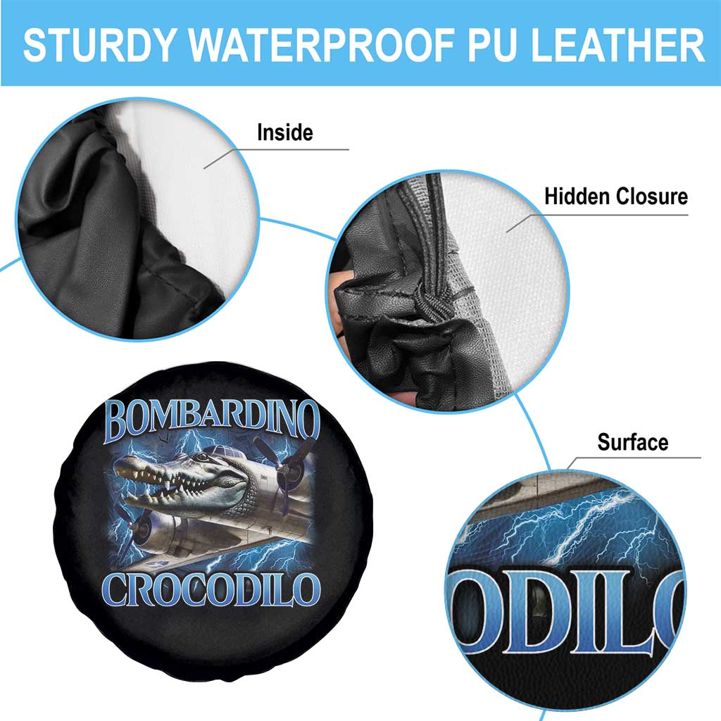 Bombardino Crocodilo Spare Tire Cover Internet Memes Italian Brainrot TS10 Print Your Wear