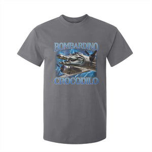 Bombardino Crocodilo T Shirt For Kid Internet Memes Italian Brainrot TS10 Charcoal Print Your Wear