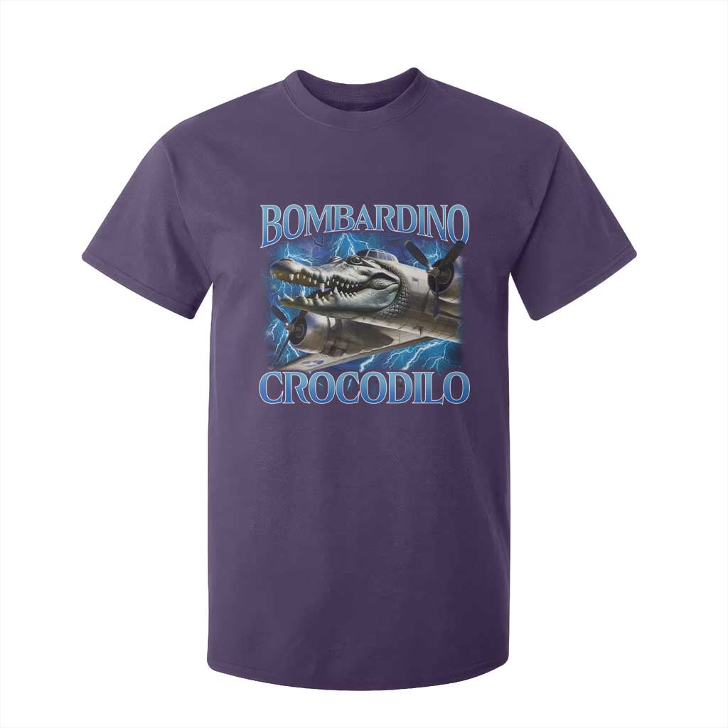 Bombardino Crocodilo T Shirt For Kid Internet Memes Italian Brainrot TS10 Purple Print Your Wear