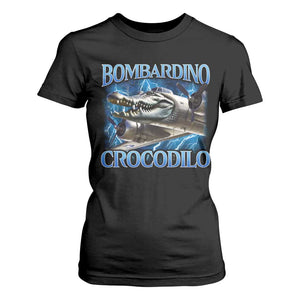 Bombardino Crocodilo T Shirt For Women Internet Memes Italian Brainrot TS10 Black Print Your Wear