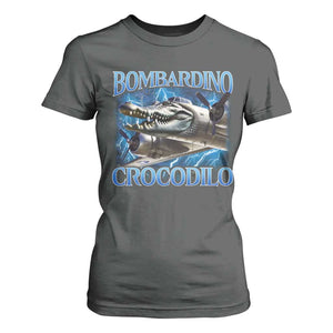Bombardino Crocodilo T Shirt For Women Internet Memes Italian Brainrot TS10 Dark Heather Print Your Wear