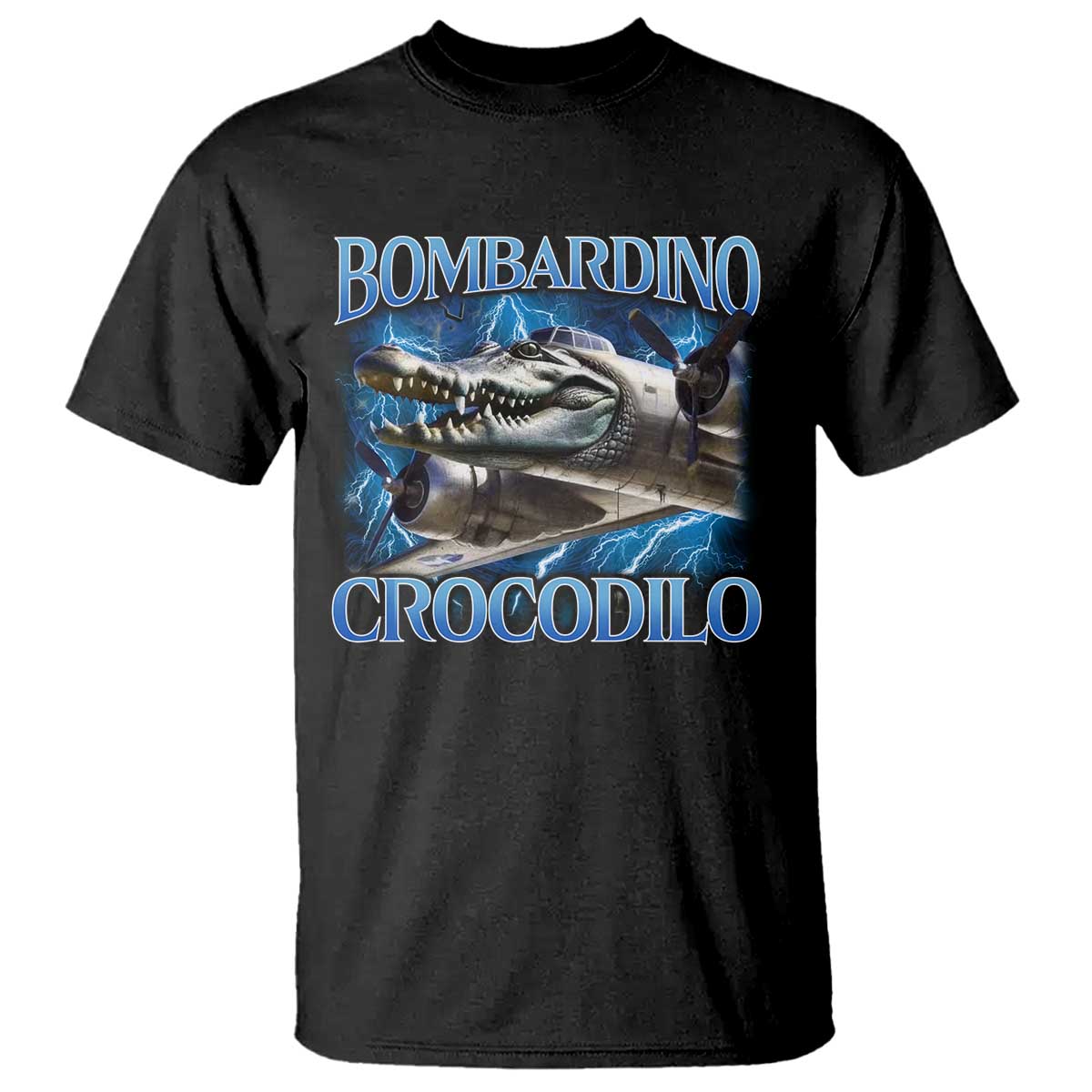 Bombardino Crocodilo T Shirt Internet Memes Italian Brainrot TS10 Black Print Your Wear