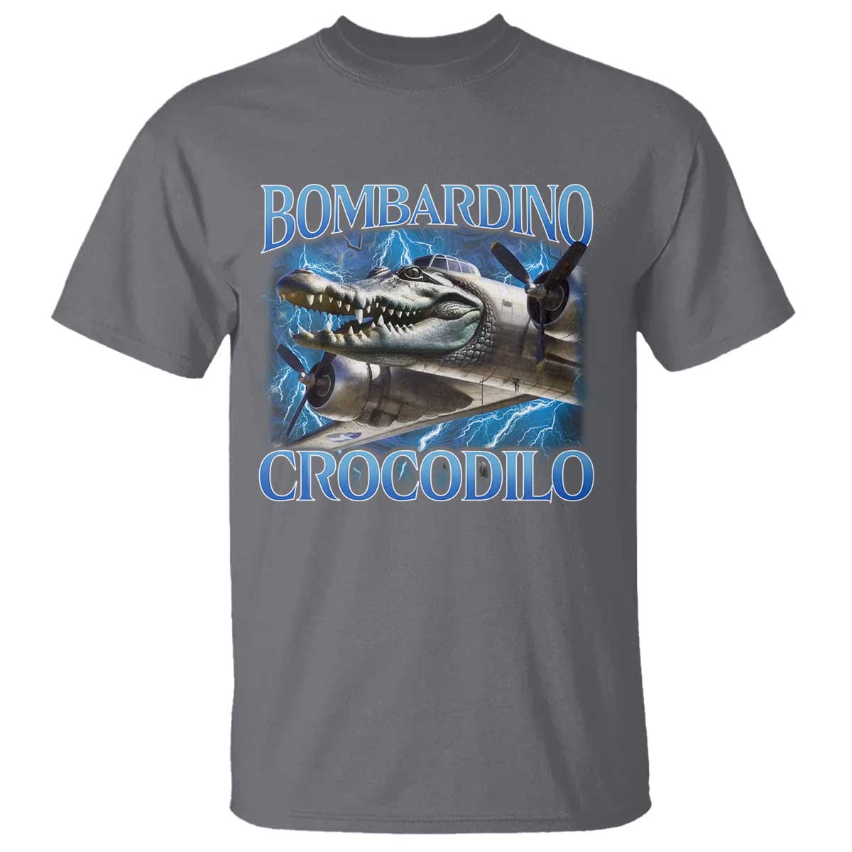 Bombardino Crocodilo T Shirt Internet Memes Italian Brainrot TS10 Charcoal Print Your Wear