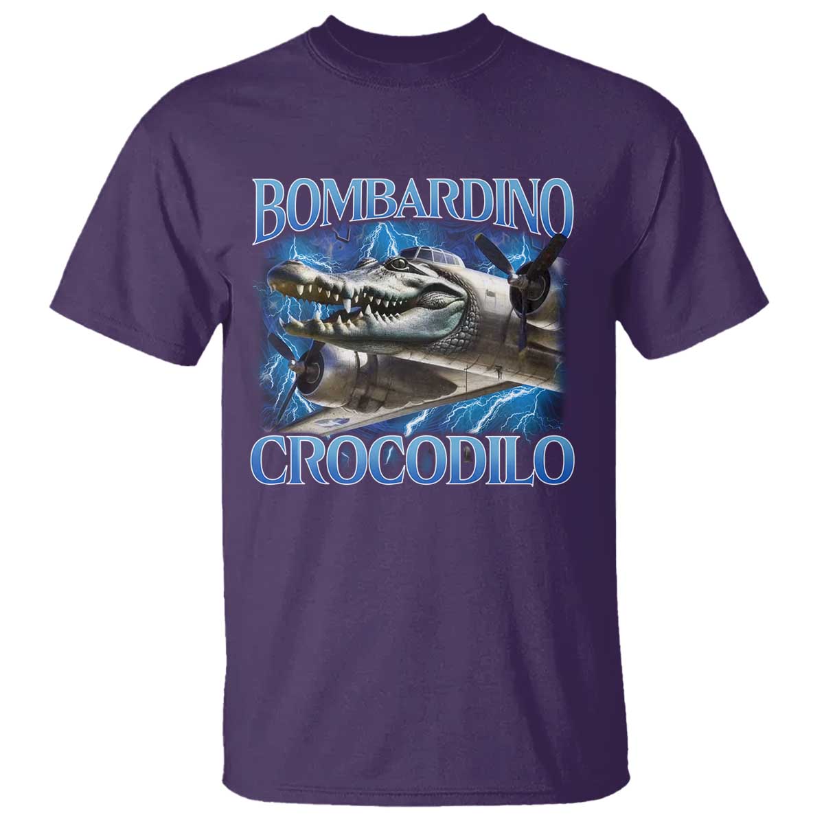 Bombardino Crocodilo T Shirt Internet Memes Italian Brainrot TS10 Purple Print Your Wear