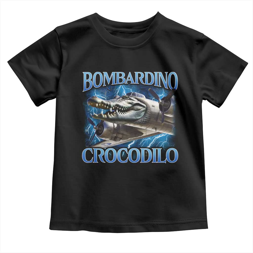 Bombardino Crocodilo Toddler T Shirt Internet Memes Italian Brainrot TS10 Black Print Your Wear