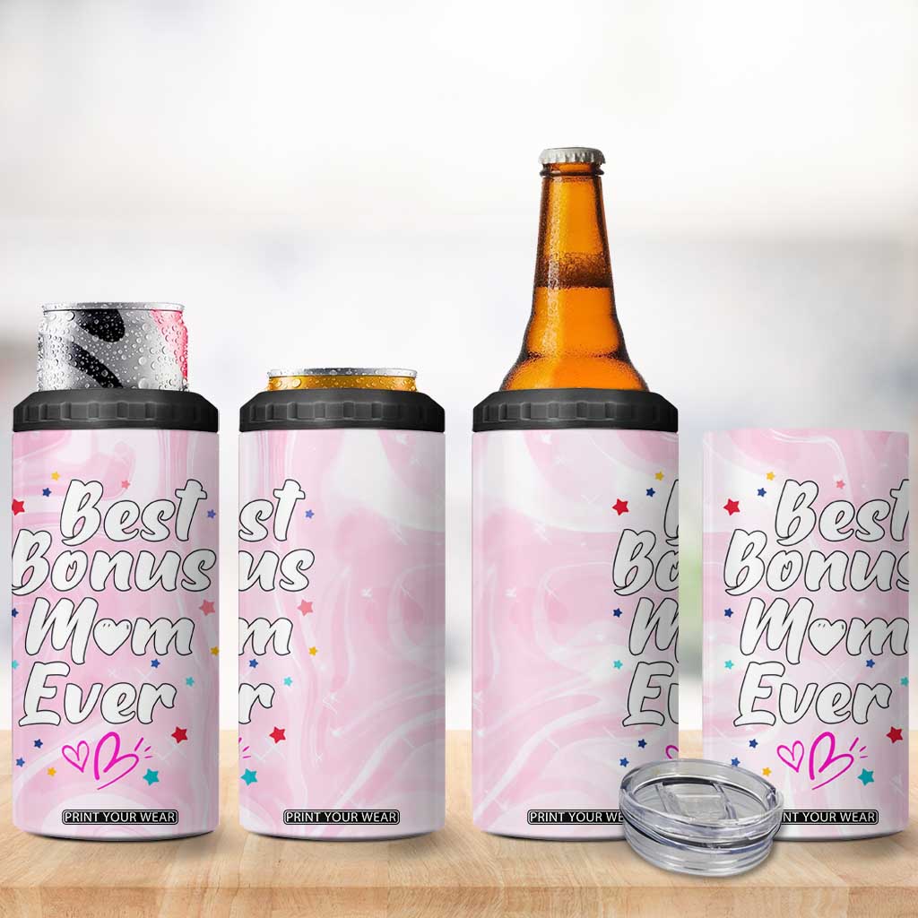 Bonus Mom Gift 4 in 1 Can Cooler Tumbler for Mother's Day Birthday Step Mother TB10 Print Your Wear