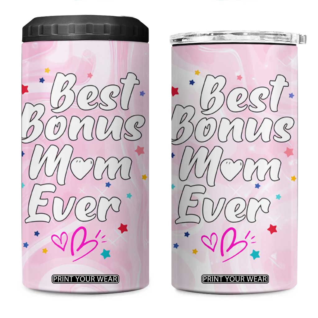 Bonus Mom Gift 4 in 1 Can Cooler Tumbler for Mother's Day Birthday Step Mother TB10 One Size: 16 oz Pink Print Your Wear