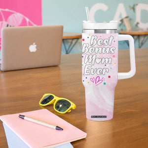 Bonus Mom Gift Tumbler With Handle for Mother's Day Birthday Step Mother TB10 Print Your Wear