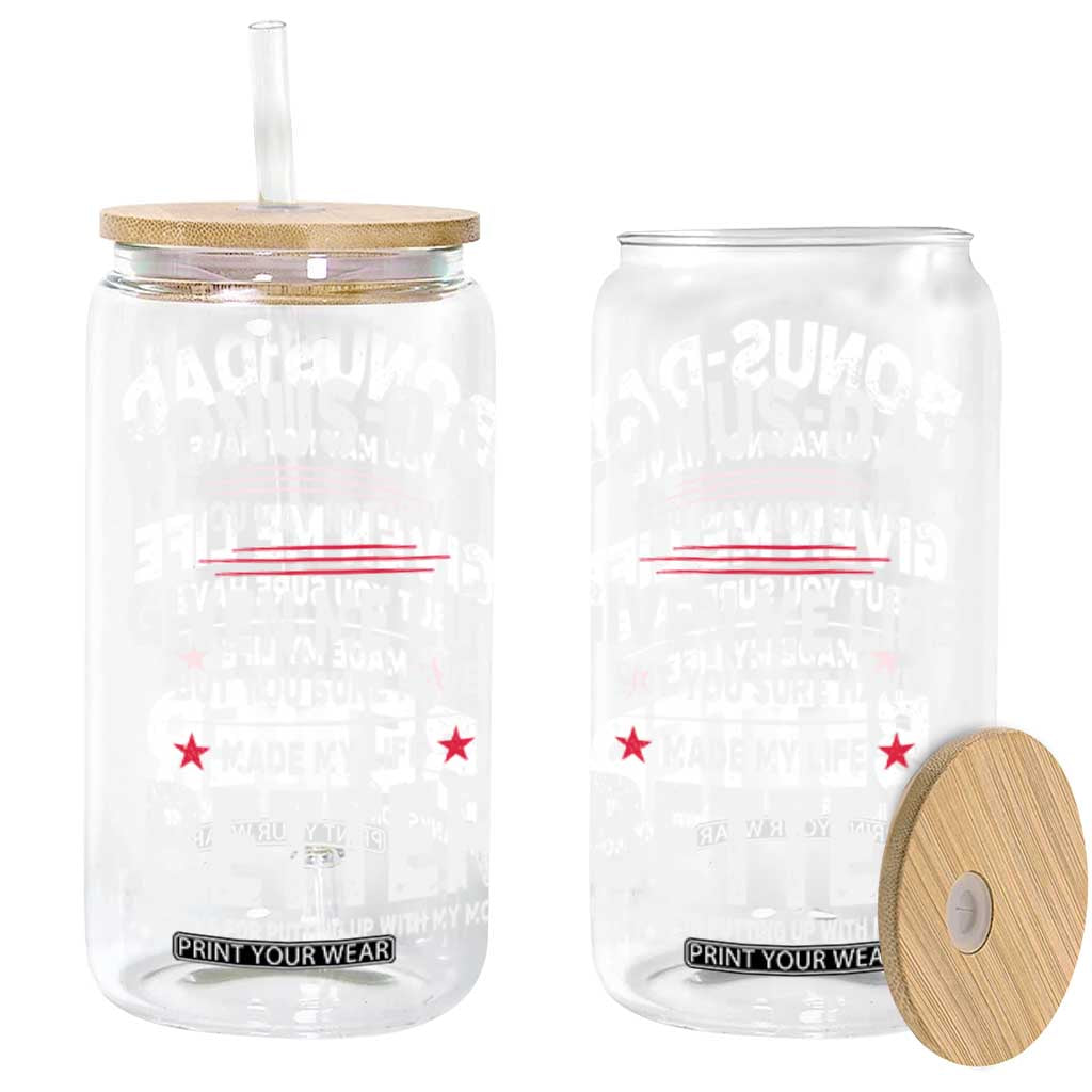 Bonus dad Glass Can Step Dad Fathers Day TS10 Black Print Your Wear